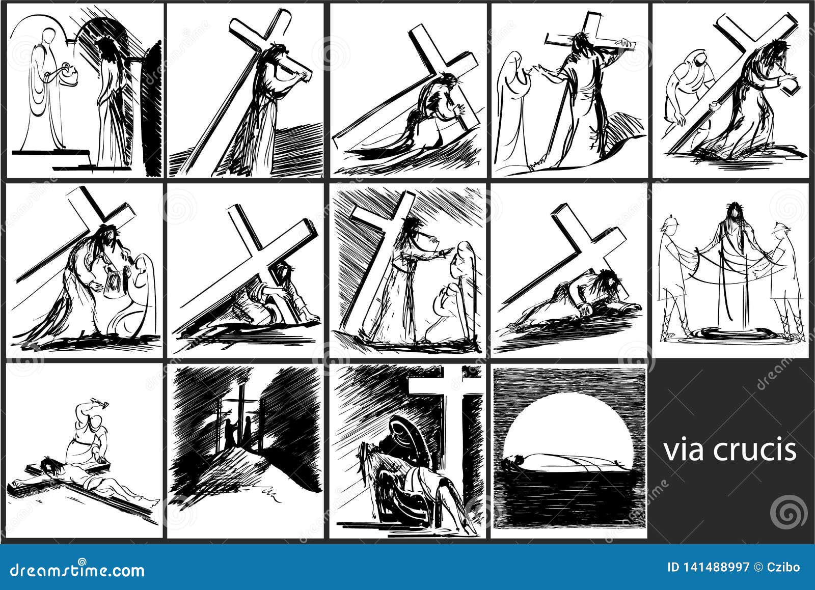 Via crucis stock illustrations â via crucis stock illustrations vectors clipart