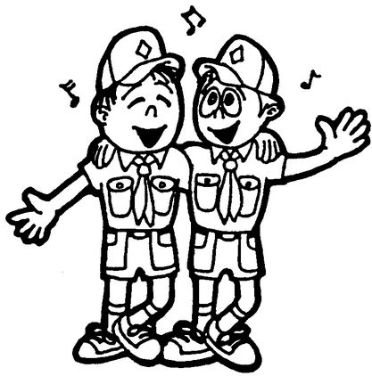 Cub scout camp singing activity black and white coloring sheet cub scout law cub scouts coloring pages