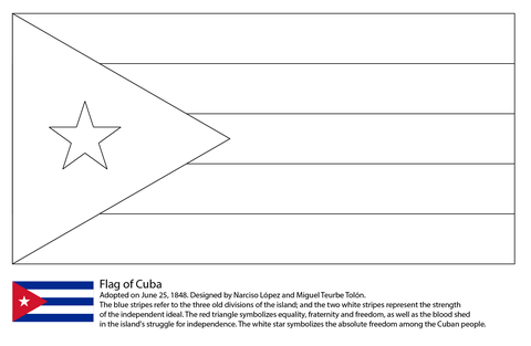 Flag of cuba coloring page free printable coloring pages