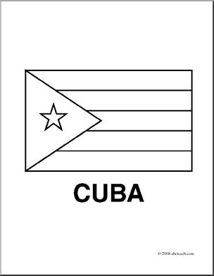 Clip art flags cuba coloring page i