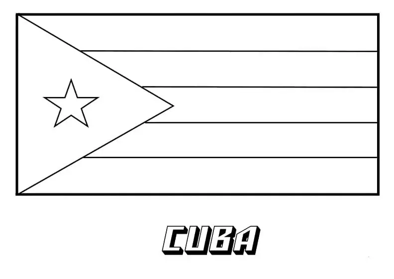 Cuba flag coloring page