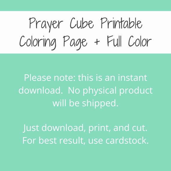 Printable prayer cube diy prayer dice coloring page teach kids to pray christian game bible activity printable sunday school