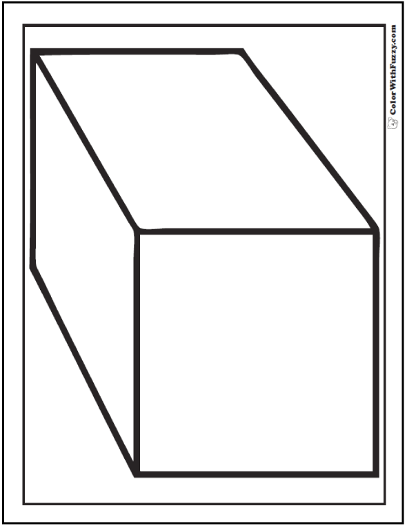 D coloring pages â geometrics and three d shapes