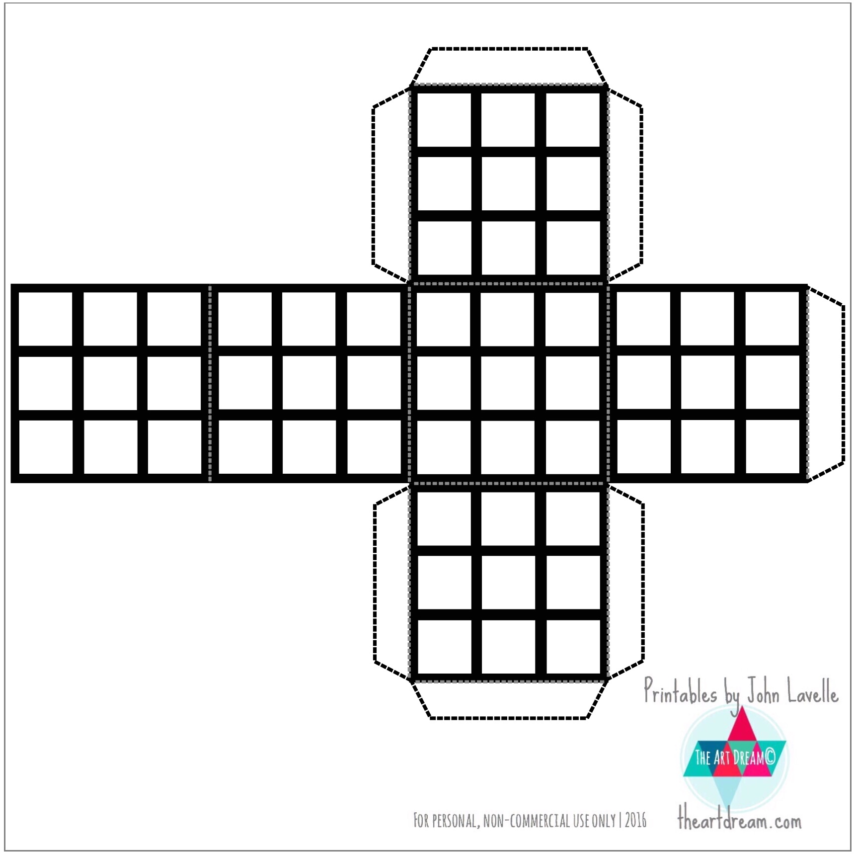 Color your own rubiks cube printable
