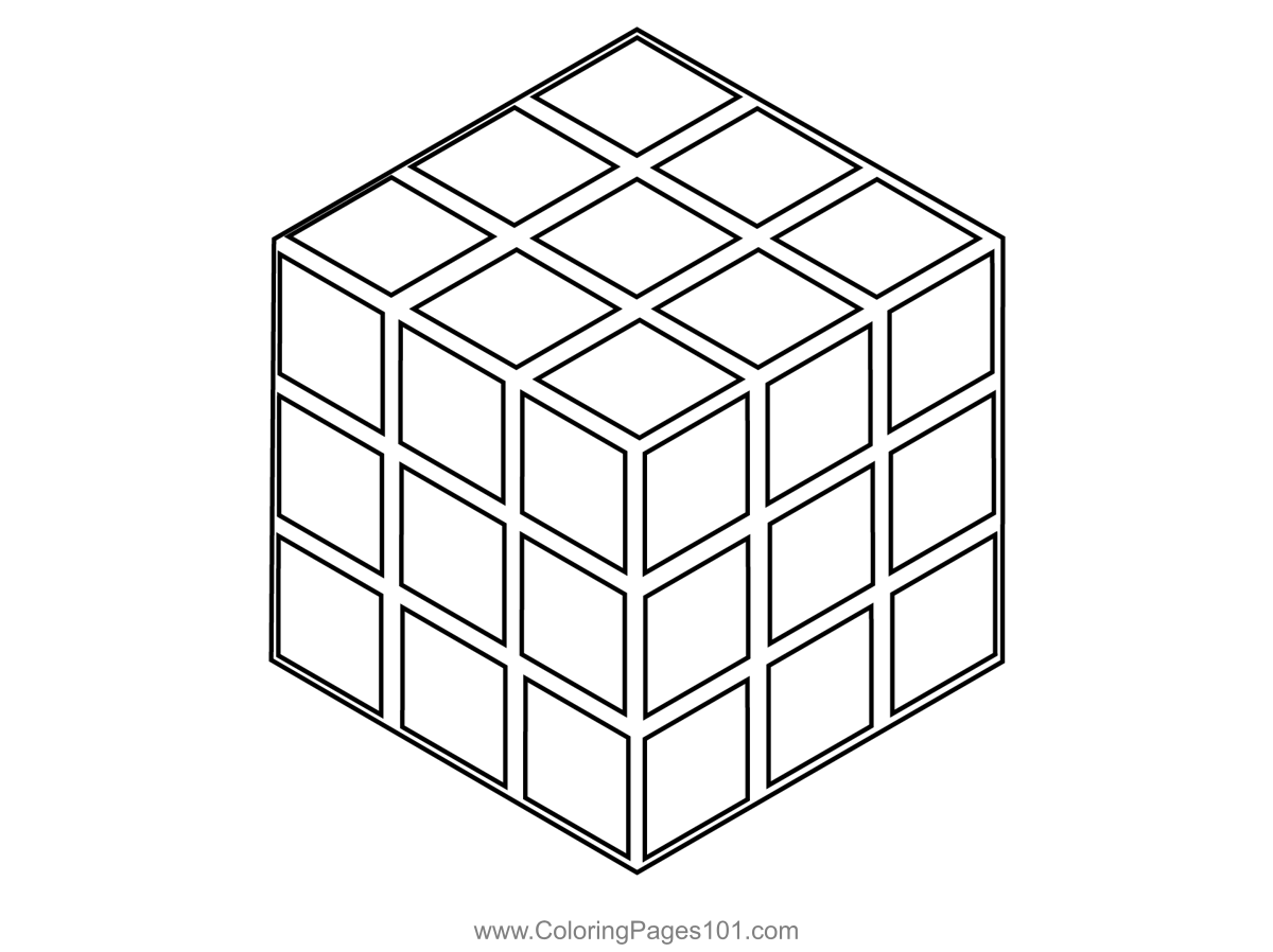 Rubiks cube coloring page coloring pages printable coloring pages everyday objects