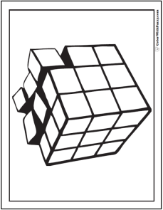 D geometric coloring pages â cubes coloring page