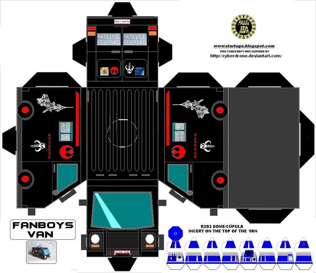 Star wars van paper toy free printable papercraft templates