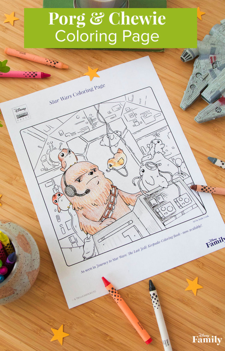 Prog and chewbacca printable coloring page â