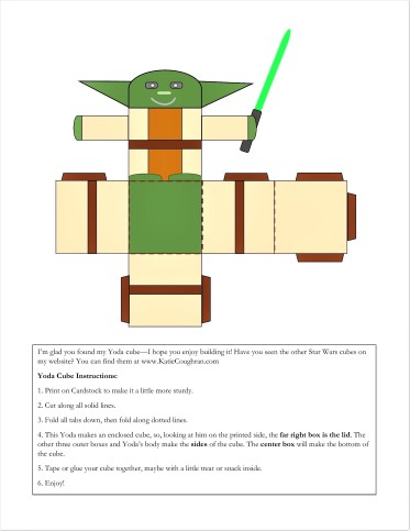 Easy star wars papercraft cubes katie coughran