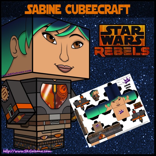 Star wars rebels cubeecraft paper craft of sabine â