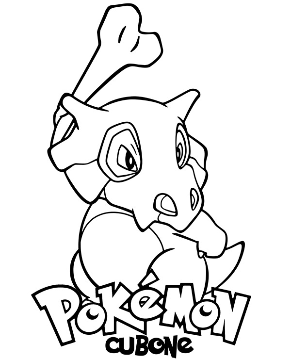 Pokemon cubone coloring page