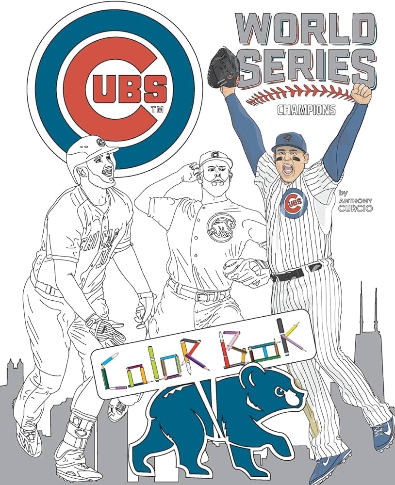 Chicago cubs world series champions a detailed coloring book for adults and kids