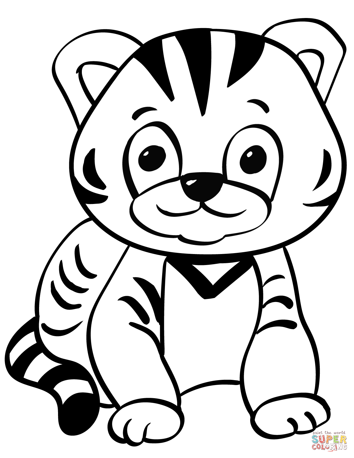 Tiger cub coloring page free printable coloring pages