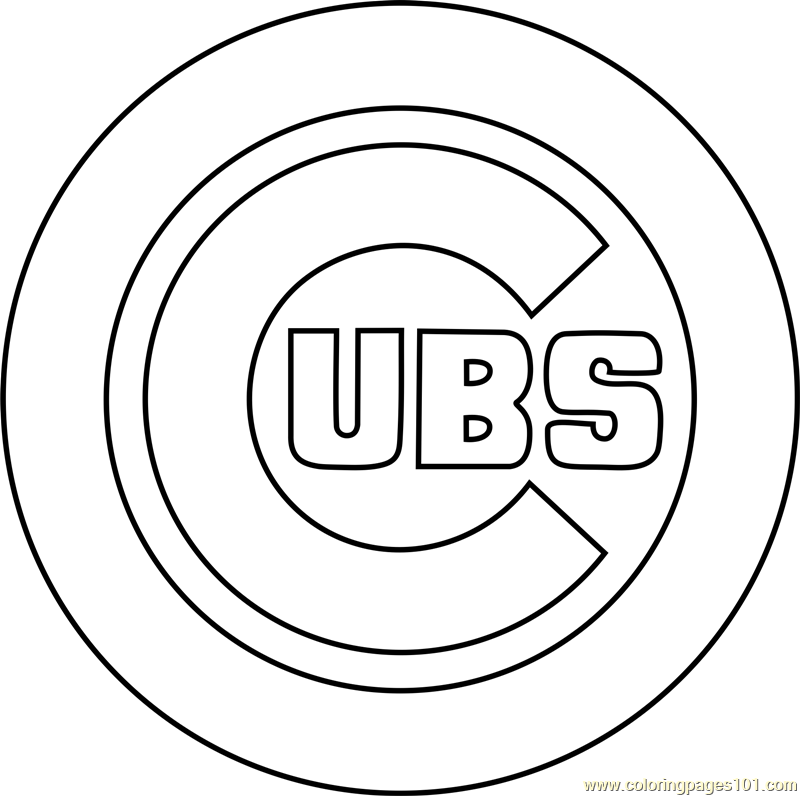 Chicago cubs logo printable coloring page for kids and adults baseball coloring pages free printable coloring pages coloring pages for kids