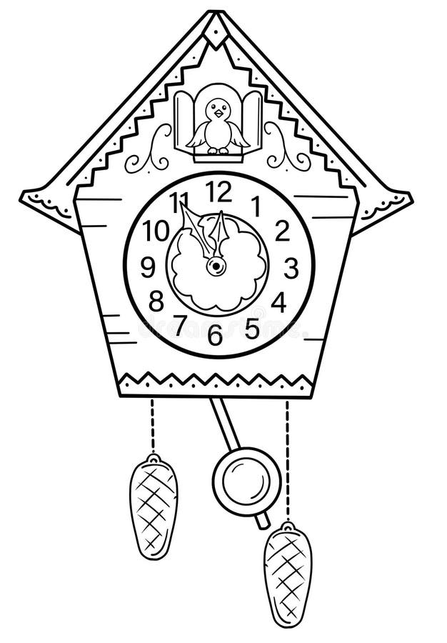 Wall clock coloring page stock illustrations â wall clock coloring page stock illustrations vectors clipart