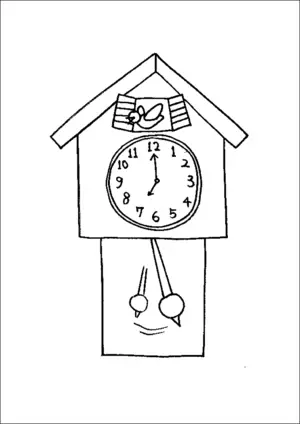 Cuckoo clock coloring page