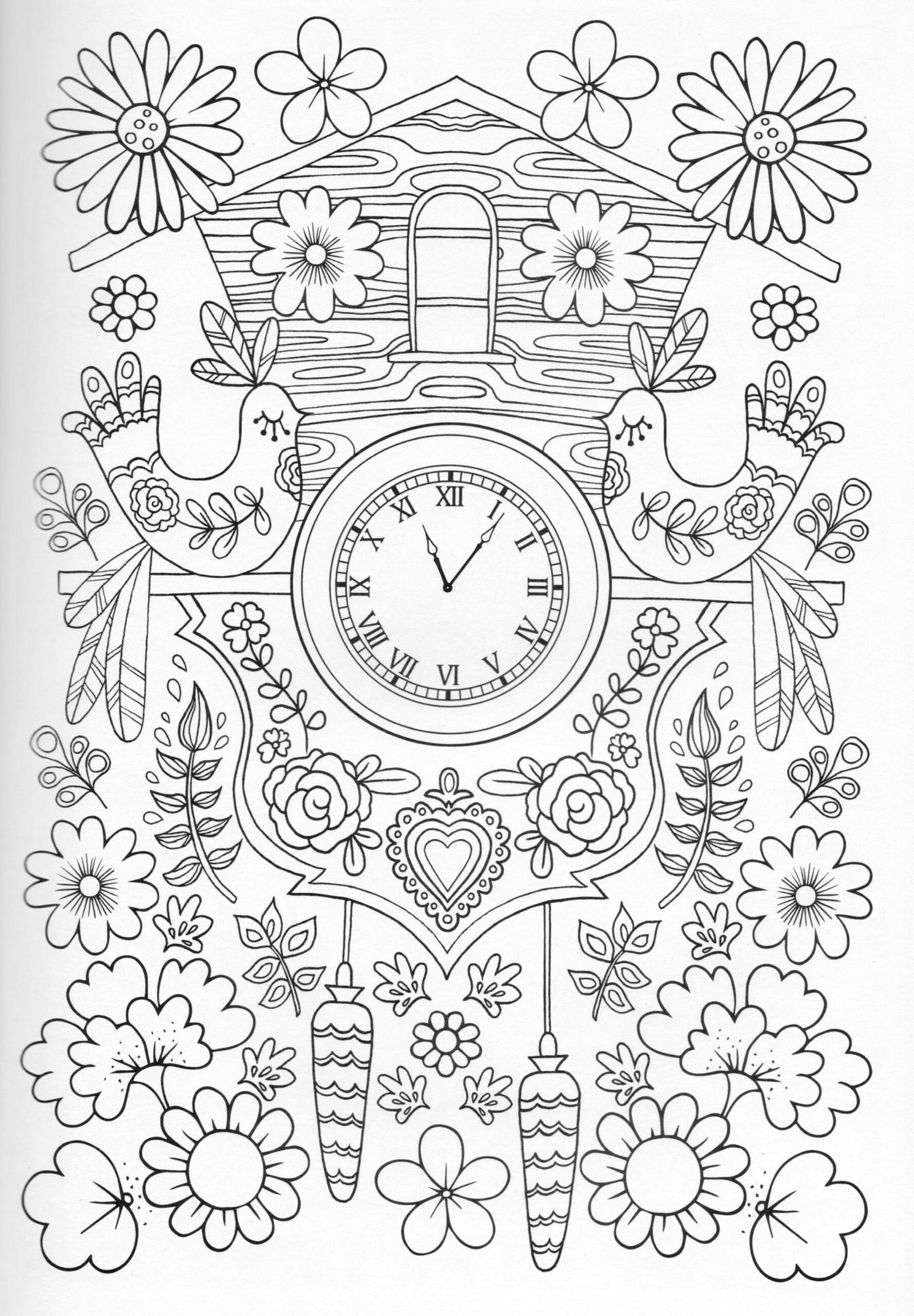 Clock coloring pages printable for free download