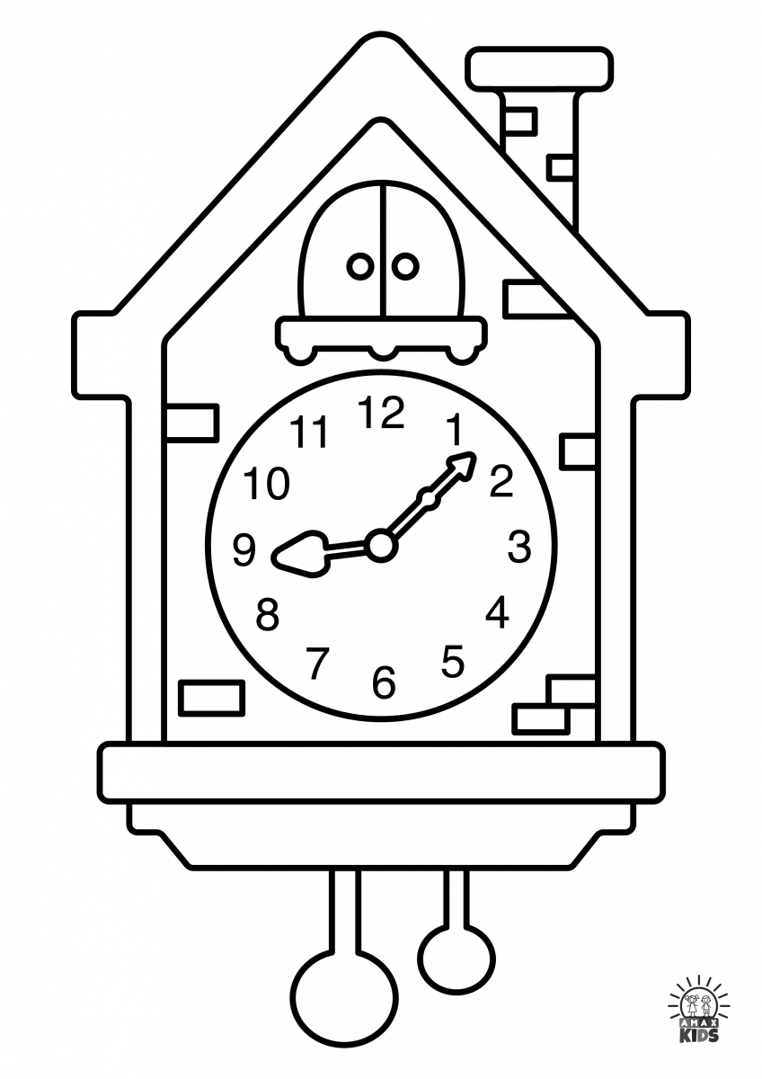 Printable paper cuckoo clock for kids amax kids