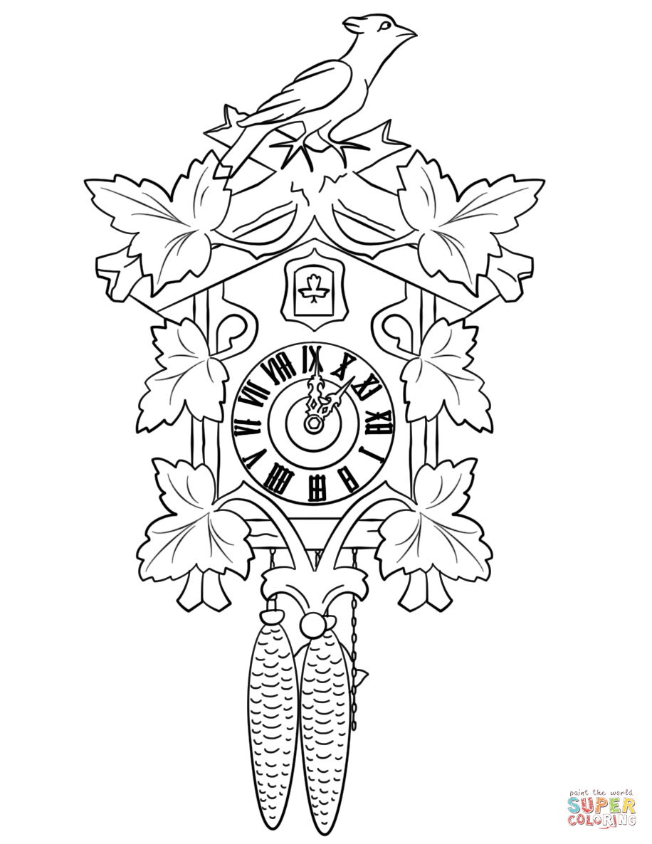 German cuckoo clock coloring page free printable coloring pages