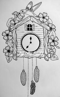 Cuckoo clock coloring page