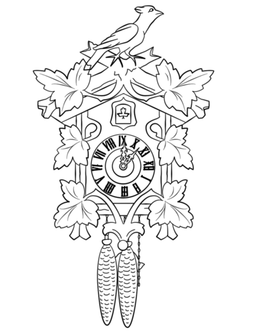 German cuckoo clock coloring page free printable coloring pages