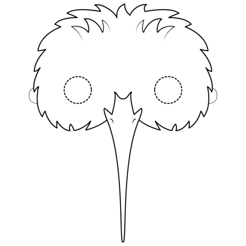 Kiwi bird mask coloring page free printable coloring pages