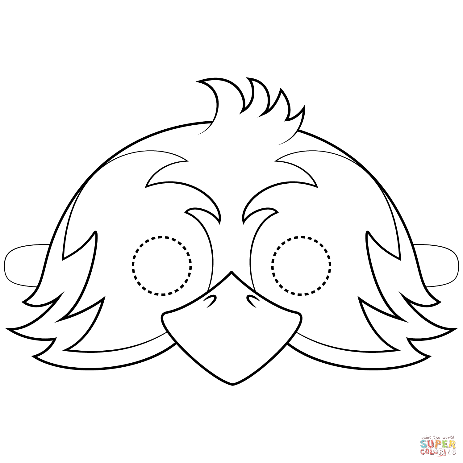 Bird mask coloring page free printable coloring pages