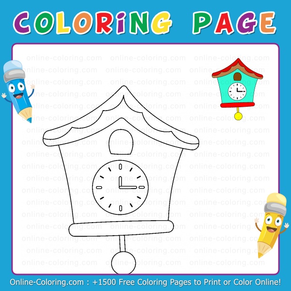 Cuckoo clock free online coloring page