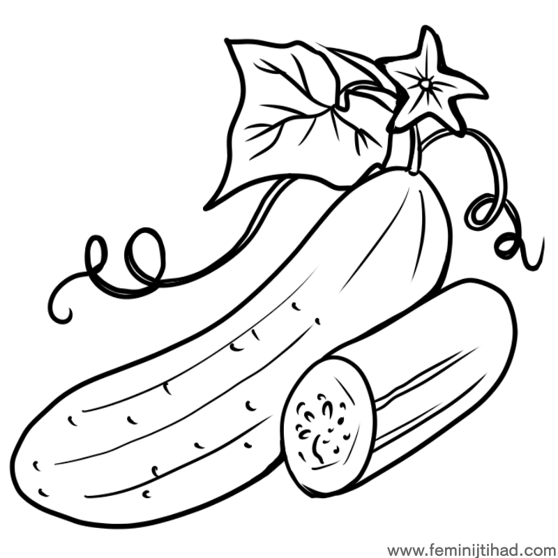 Printable cucumber coloring pages pdf