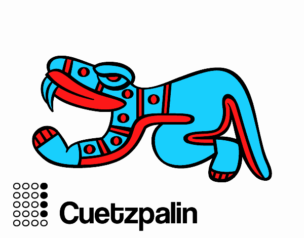 Colored page the aztecs days the lizard cuetzpalin painted by user not registered