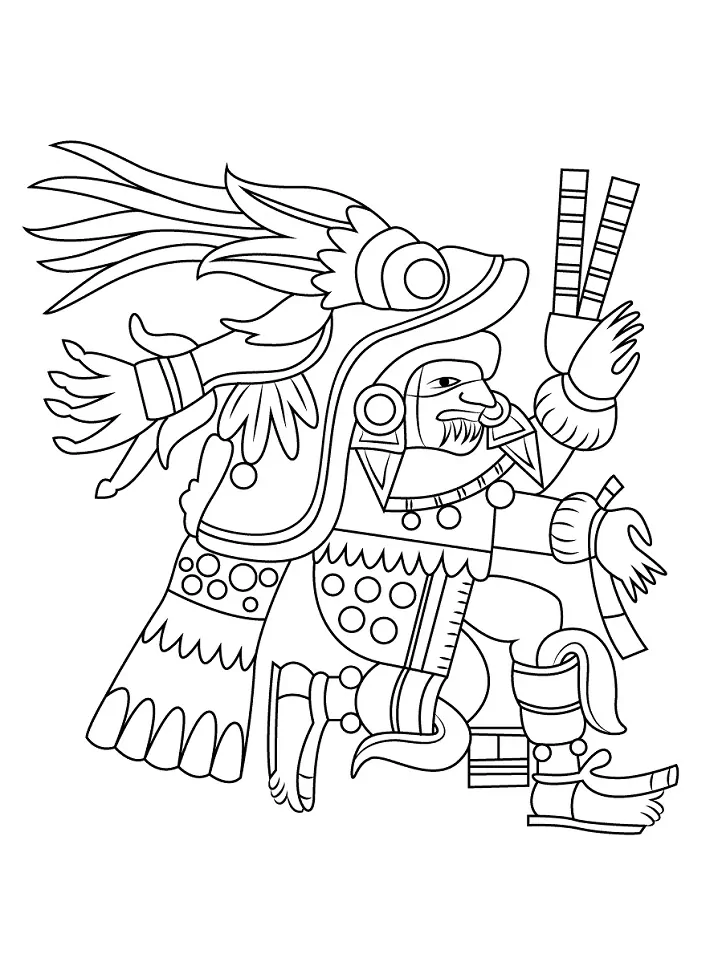 Aztec art coloring pages