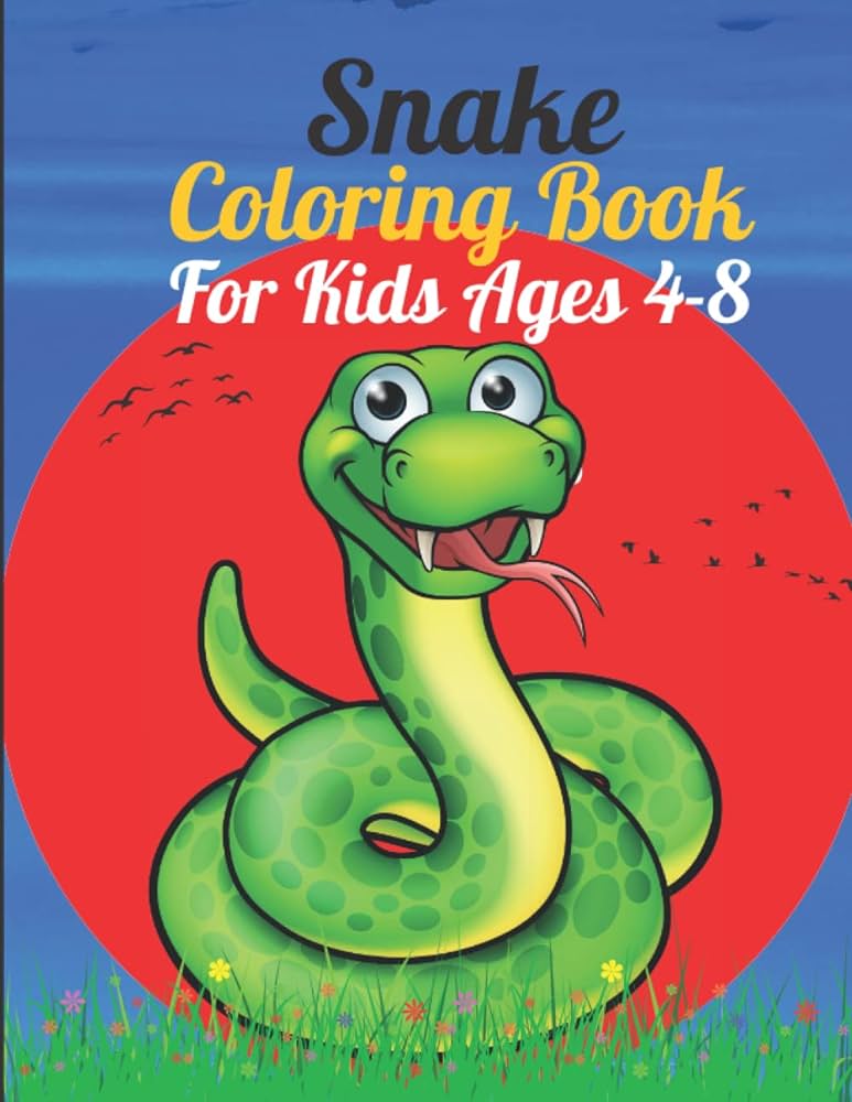 Snake coloring book for kids ages