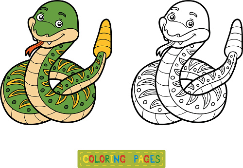 Coloring book rattlesnake stock illustration