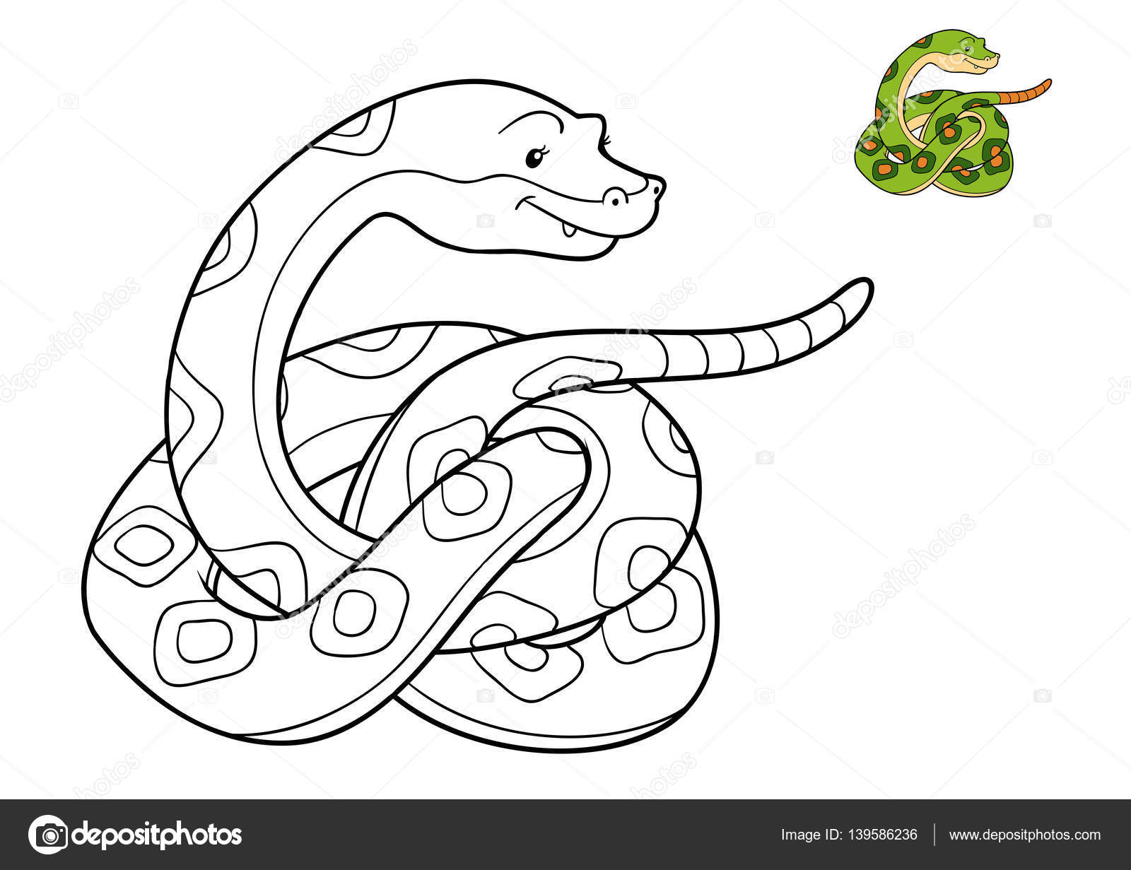 Coloring book snake stock illustration by ksenyasavva