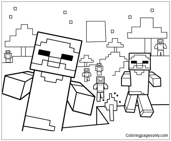 Minecraft party coloring page