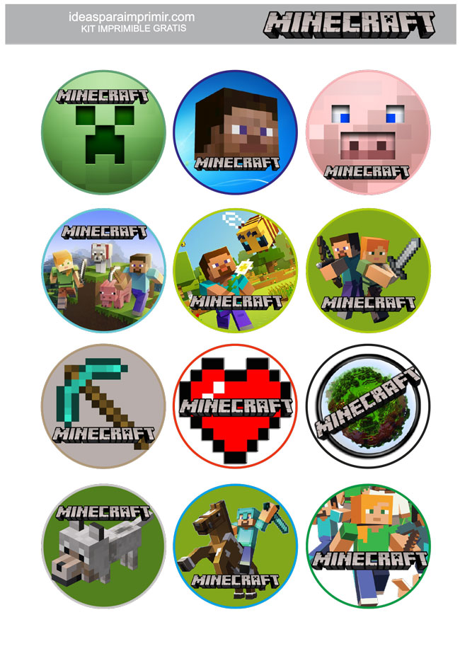 Nuevo kit de cumpleaãos de minecraft gratis pa imprimir