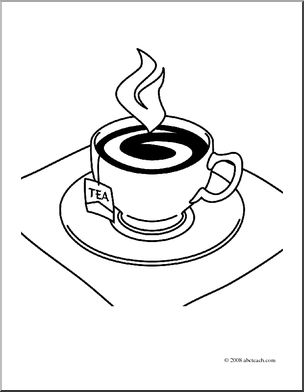 Clip art tea coloring page i