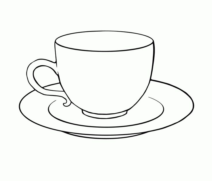 Tea cup colouring page clipart