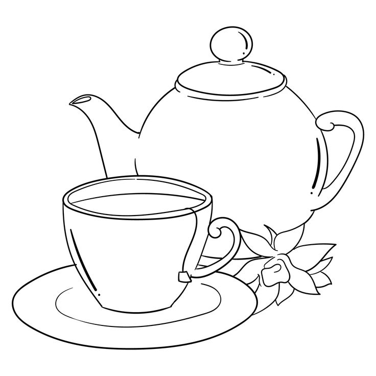 Printable teacup coloring page tea cup drawing tea cups teapot drawing