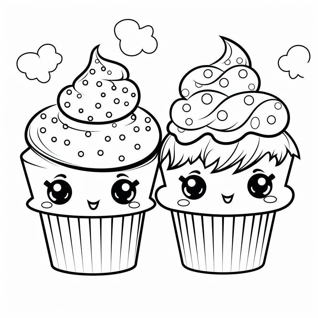 Cupcakes coloring pages