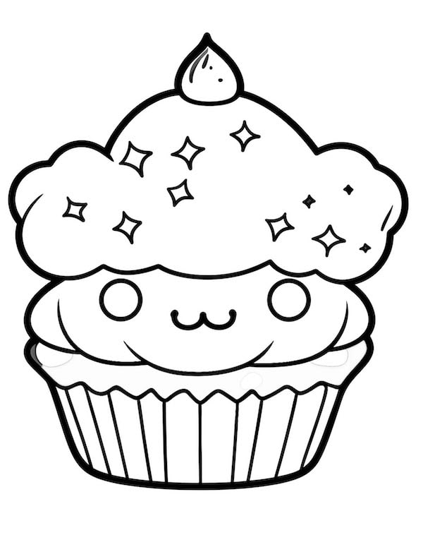 Irresistible cupcake coloring pages for kids and adults