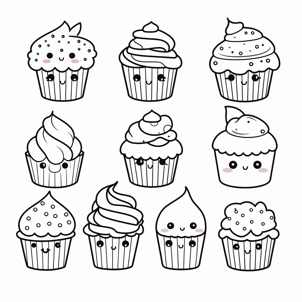 Cupcakes coloring pages