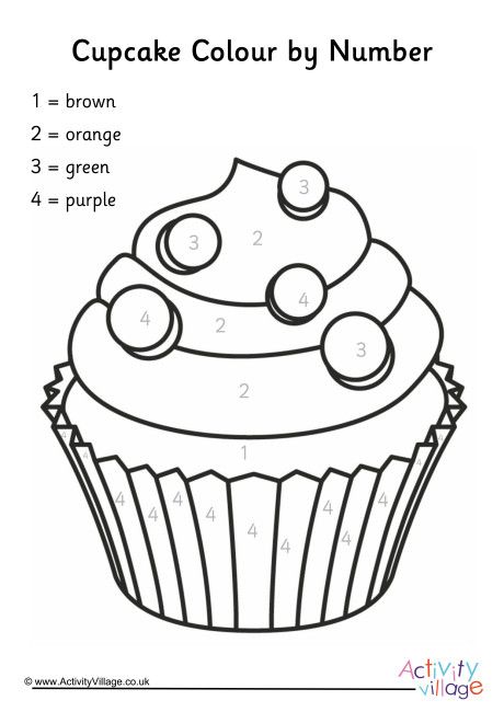 Cupcake lour by number ol loring pages printables free kids loring printables free kids