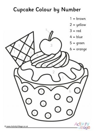 Cupcake lour by number printables free kids loring preschool loring pages kindergarten loring pages