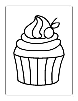 Cupcake coloring pages pdf simple by heidelbymark tpt