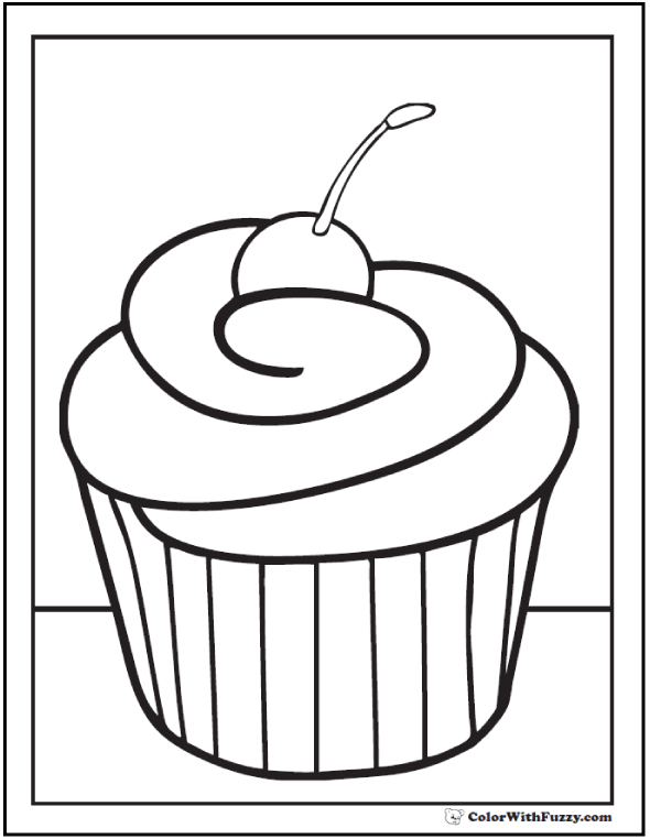 Cupcake coloring pages â free coloring pages pdf format for kids