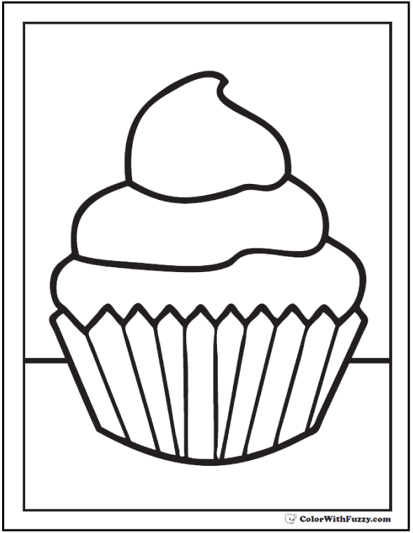 Cupcake coloring pages â free coloring pages pdf format for kids cupcake coloring pages cupcake drawing coloring pages