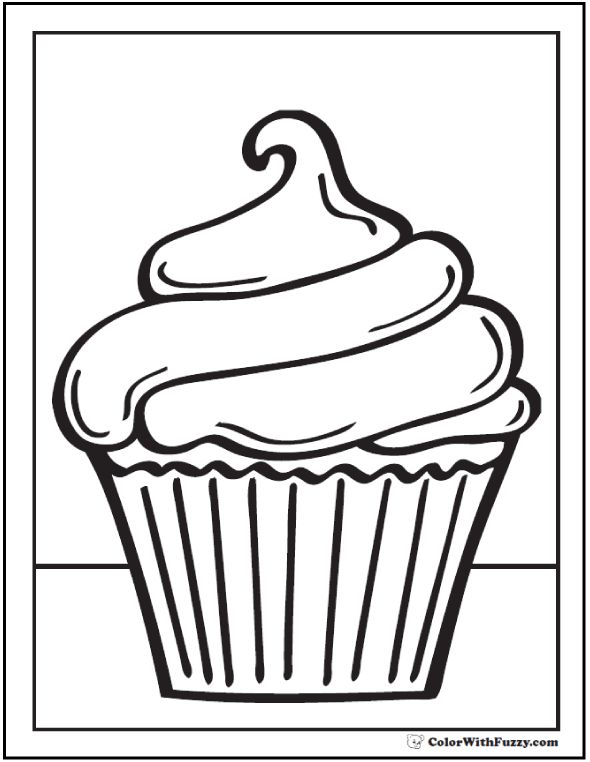 Cupcake coloring pages â free coloring pages pdf format for kids cupcake outline cupcake coloring pages cupcake drawing