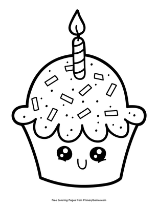 Cute cupcake coloring page â free printable pdf from