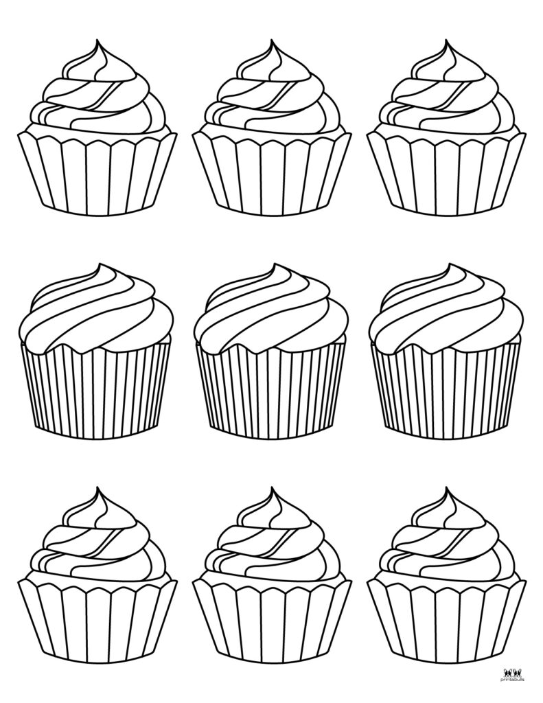 Cupcake coloring pages